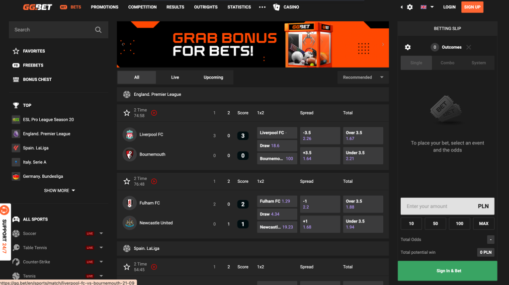 GGbet bets